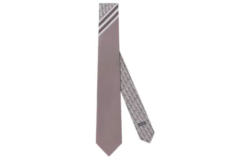 DIOR Mulberry Silk Ties Men's Gray