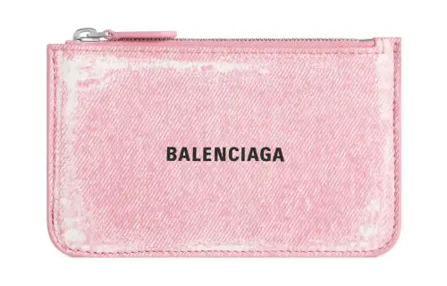 Balenciaga Cash Sheepskin Card Holder Card Holder Large Women's Pink