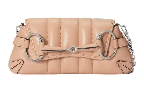 GUCCI HORSEBIT CHAIN Leather Reproduction Shoulder Bag Shoulder Bag Clutch Small Women's Rose Beige
