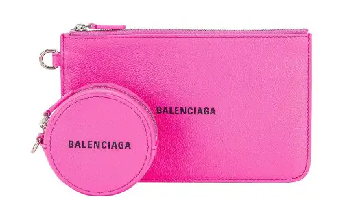 Balenciaga Cash Multipocket Strap Bag Neon Pink/Black