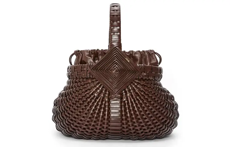 LOEWE Cow Leather Handbag Women's Chestnut Brown