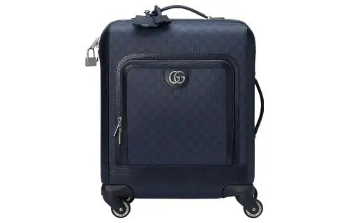 GUCCI Ophidia Canvas Leather Trim Suitcase Luggage 20 Inch Men's Dark Blue/Blue