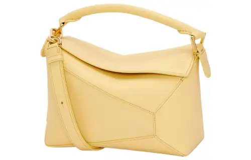 LOEWE Puzzle Cow Leather Handbag, Shoulder Bag, Crossbody Bag Small Women's Vanilla
