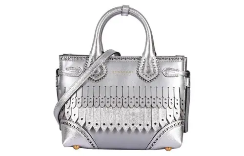 Burberry Cow Leather Shoulder Bag, Crossbody Bag, Handbag Women's Silver