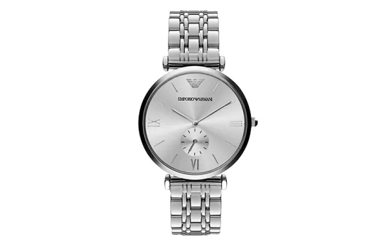 EMPORIO ARMANI Wrist Watches Quartz Movement Stainless Steel Strap White Dial Men's Watches