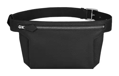 HERMES Ultrapla Togo Calfskin Fanny Pack Men's Noir Black