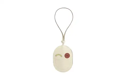 HERMES In The Loop Mysore Goat Skin Keychain Bag Accessory Women's Gray White