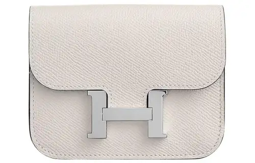 HERMES Constance Slim Silver Tone Buckle Epsom Leather Handheld Shoulder Bag, Crossbody Bag, Wallet Fanny Pack Women's