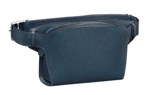 HERMES Cityslide Calfskin Fanny Pack Men's 7L Bleu De Malte Malta Blue