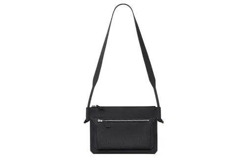 HERMES Ultrapla Togo Calfskin Crossbody Bag, Shoulder Bag Men's 89 Noir Black
