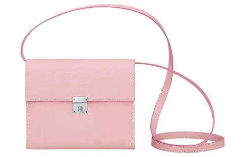 HERMES Clic Mysore Goat Skin Handheld Shoulder Bag, Crossbody Bag Women's 3Q Rose Sakura Cherry Blossom Pink
