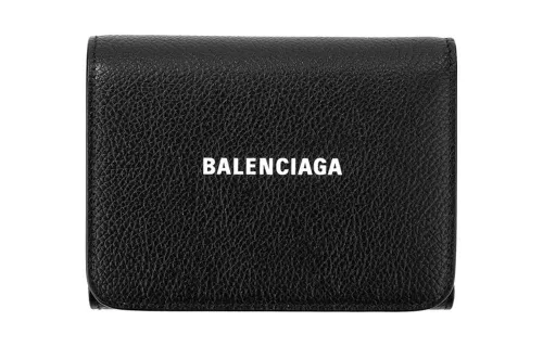 Balenciaga Cow Leather Wallet Regular Women's Black