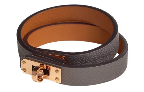 HERMES Wristbands Women's Gray Brown