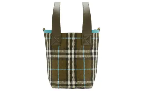 Burberry Cotton Canvas Bag, Tote Bag, Shopping Bag, Shoulder Bag, Crossbody Bag, Handbag Mini Women's Olive Green