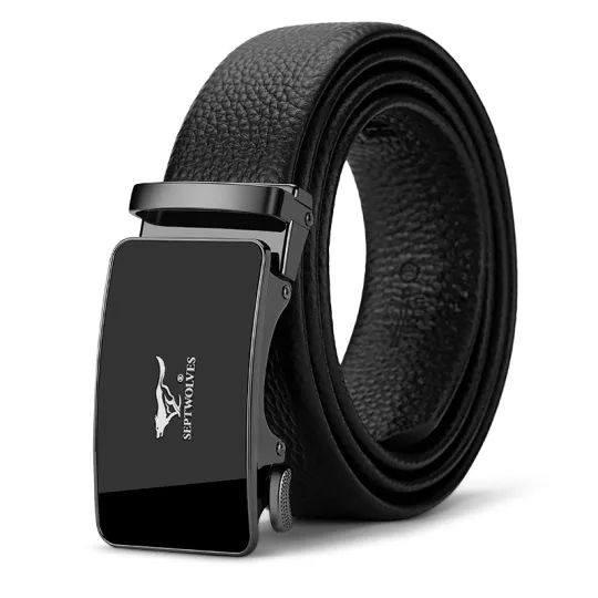 SEPTWOLVES Split Cow Leather Belt Men's Width 3.5CM