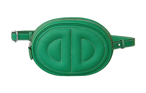 HERMES In The Loop Swift Leather Pig Nose Basket Bag Fanny Pack Women's Dark Green