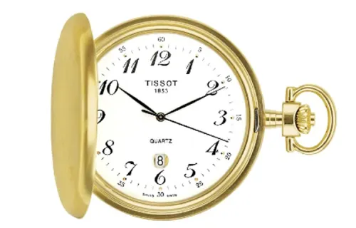 TISSOT 30m Waterproof Quartz Movement Stainless Steel Case Pocket Watch 49mm Men's Watches White T83.4.553.12