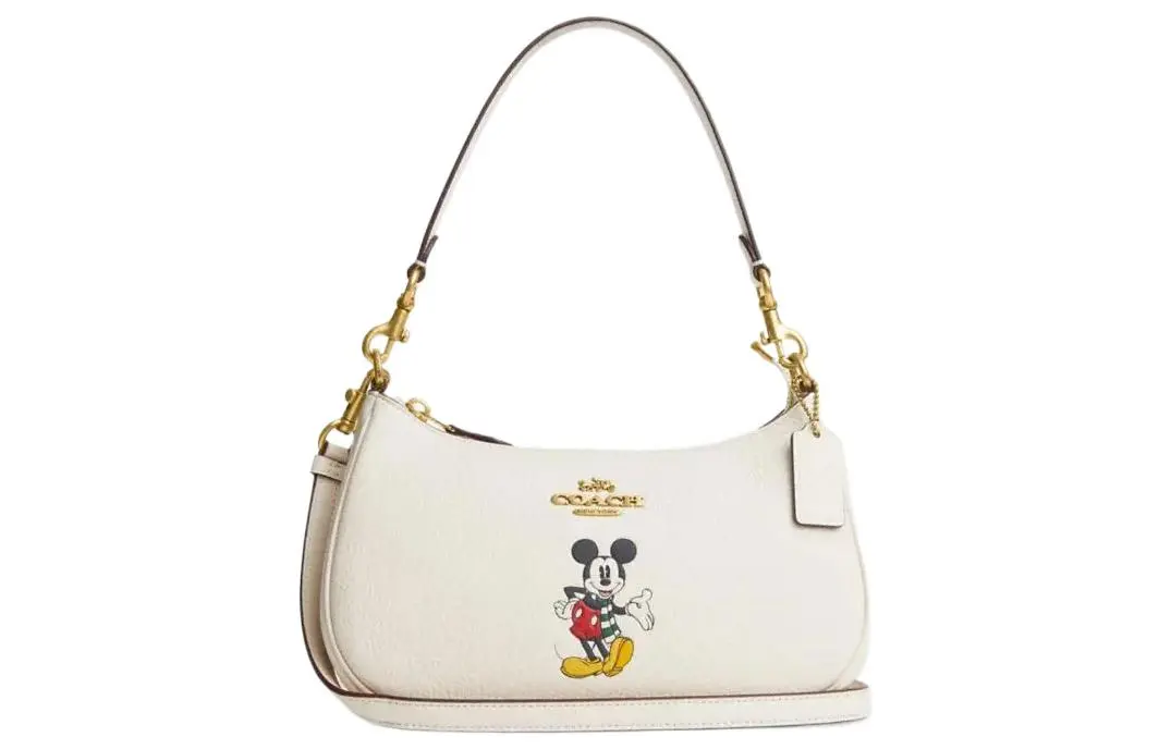 COACH Teri Cow Leather Shoulder Bag, Crossbody Bag Medium Women's White
