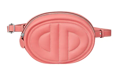 HERMES In The Loop Swift Leather Pig Nose Fanny Pack Women's Summer Rose Pink & Earthtone