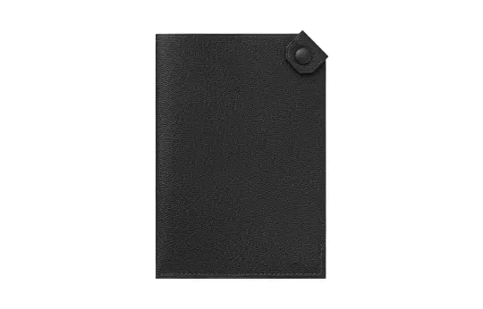 HERMES Tarmac Chamkila Goat Skin Passport Holder Women's Noir Black