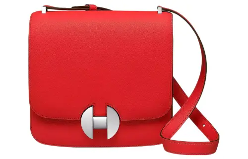HERMES 2002 Evercolor Calfskin Crossbody Bag, Shoulder Bag 20 Women's S3 Rouge De Coeur Heart Red