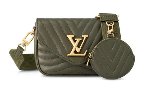 LOUIS VUITTON New Wave Calfskin Shoulder Bag, Crossbody Bag Women's Khaki Green