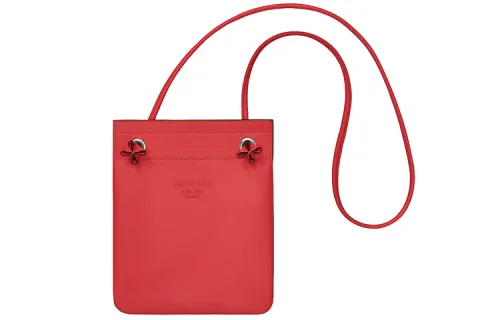 HERMES Aline Milo Lambskin With Swift Calfskin Shoulder Bag, Crossbody Bag Mini Women's Red