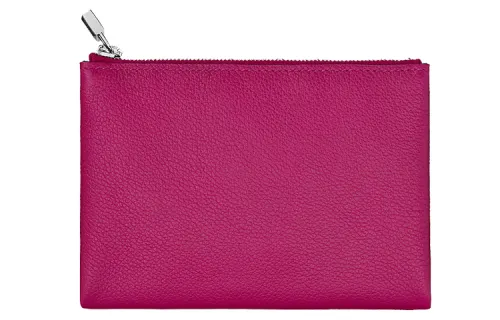 HERMES Atout Evercolor Leather Clutch Women's Purple Rose
