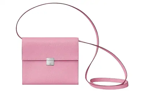 HERMES Clic Mysore Goat Skin Handheld Shoulder Bag, Crossbody Bag Women's X9 Mauve Sylvestre Mallow Purple