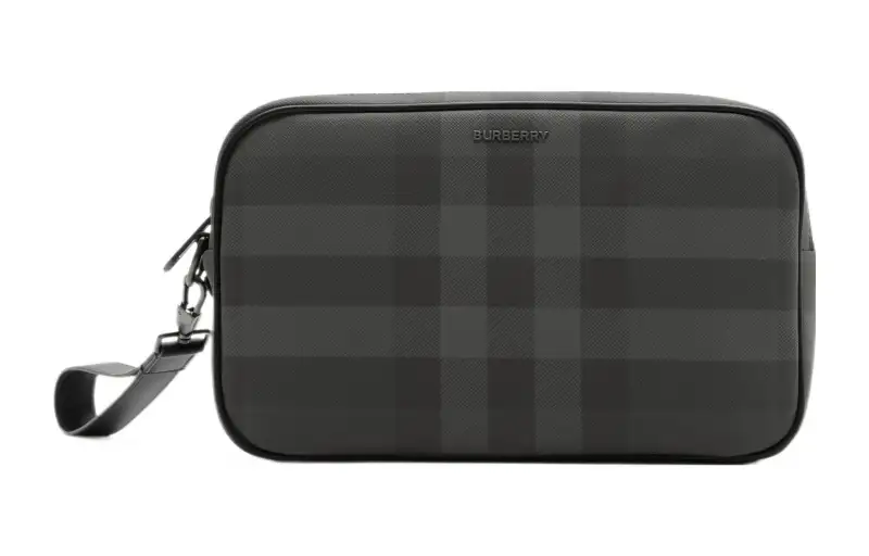Burberry Artificial Leather With Cotton Storage Bag Men's Charcoal Gray