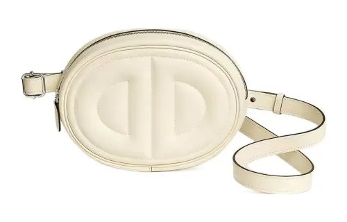 HERMES In The Loop Swift Leather Two Tone Pig Nose Fanny Pack Women's Cream White