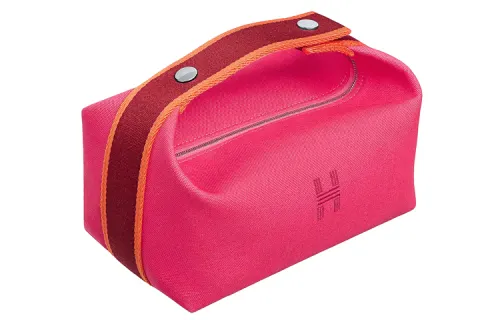 HERMES Bride a Brac Travel Cotton Storage Bag Handbag, Toiletry Bag Small Women's Furong Multicolor
