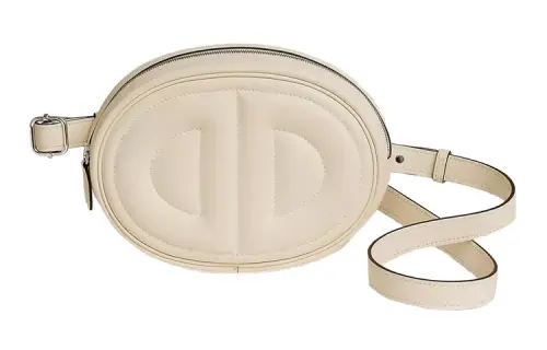 HERMES In The Loop Swift Leather Pig Nose Sling Bag, Fanny Pack Women's Gray White