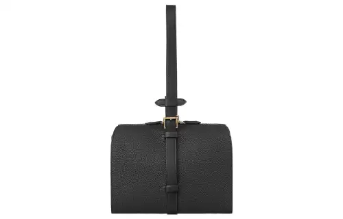 HERMES Simone Gold tone Lock Togo & Swift Calfskin Handbag, Shoulder Bag, Clutch Women's Black