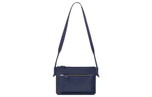 HERMES Ultrapla Togo Calfskin Crossbody Bag, Shoulder Bag Men's 2Z Bleu Nuit Midnight Blue