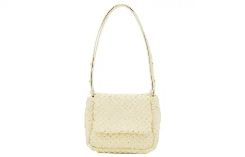 Bottega Veneta Lambskin Handbag, Shoulder Bag Women's Yellow