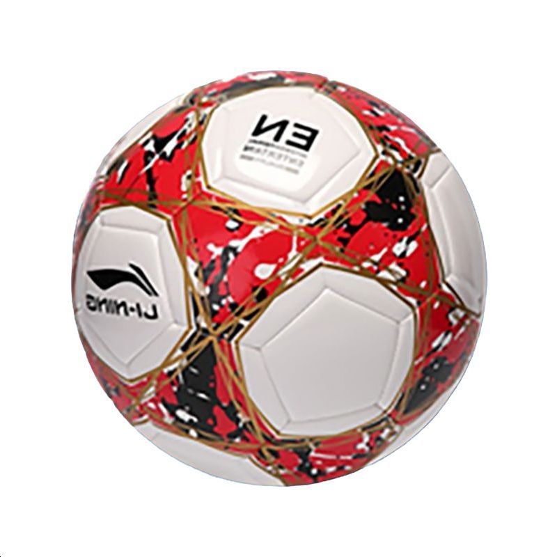 Li Ning Size 5 Soccer Ball TPU Machine Stitched Soccer Ball Unisex Red Black White