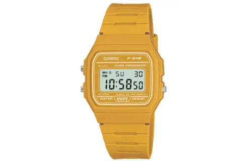 CASIO Women's YOUTH 38.2mm Yellow Watch F-91WC-9AEF