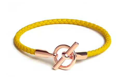 HERMES Glenan H Bracelets Women's Yellow