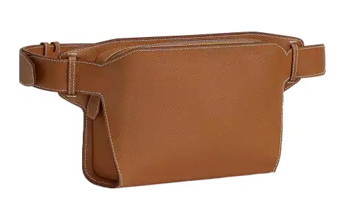 HERMES Cityback Epsom Calfskin Fanny Pack Men's 37 Gold Brown