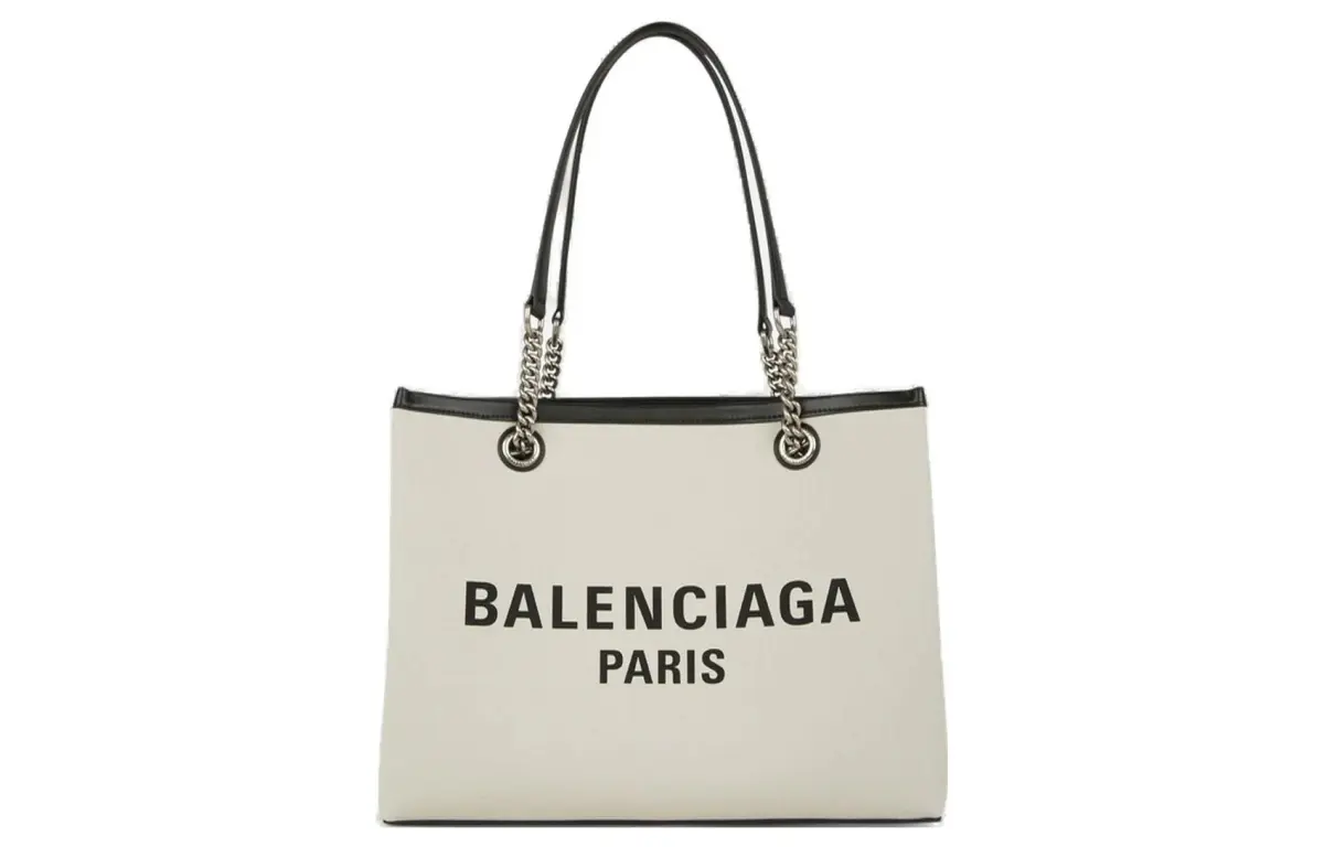 Balenciaga Duty Free Tote Medium Size Bag White/Black