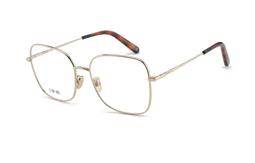 DIOR Plate Frame Metal Irregular Shape Eyeglass Frames Unisex Gold