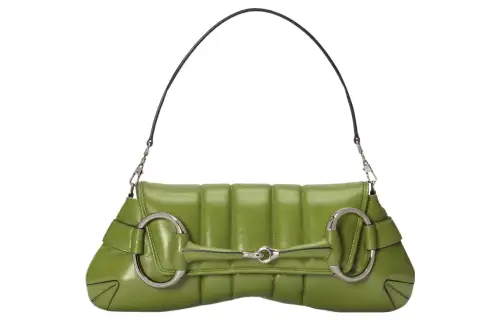 GUCCI HORSEBIT CHAIN Quilted Leather Handbag, Shoulder Bag Women's Green