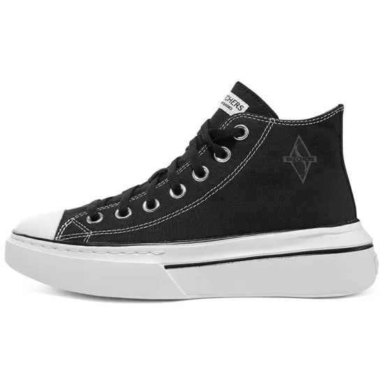 Skechers Anti-Slip Wear-Resistant Low-Top Canvas Shoes Women's Black White