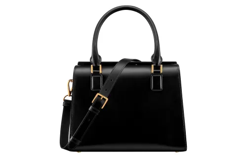 DIOR Calfskin Boston Bag, Shoulder Bag, Crossbody Bag, Handbag Medium Women's Black