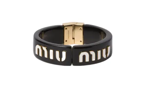 MIU MIU Metal Wristbands Women's Black