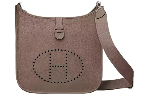 HERMES Evelyne Leather Crossbody Bag, Shoulder Bag 33 Women's 18 Etoupe Elephant Gray