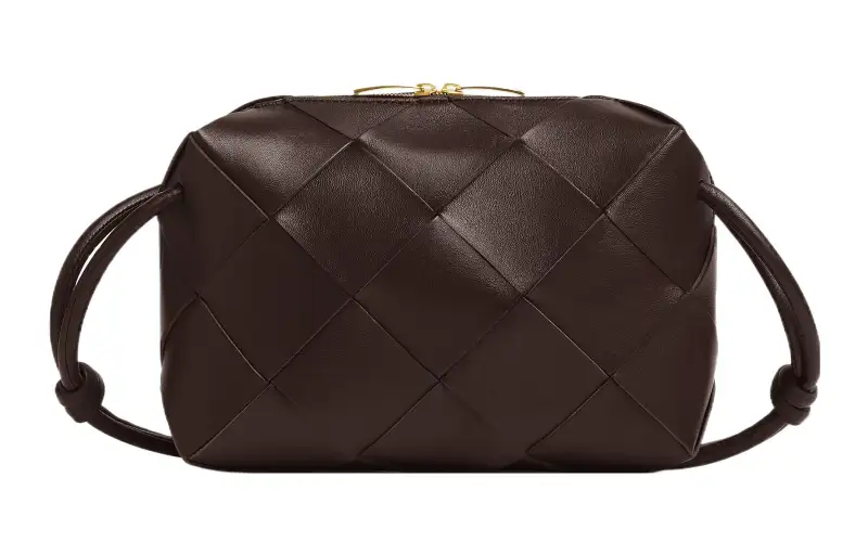 Bottega Veneta CASSETTE Sheepskin Camera Bag, Crossbody Bag, Shoulder Bag Small Women's Chocolate Brown