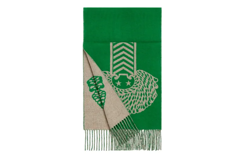 HERMES Casaque Hot Wire Scarf Women's Green
