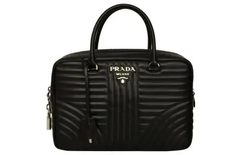 PRADA Cow Leather Shoulder Bag, Crossbody Bag, Handbag Regular Women's Black